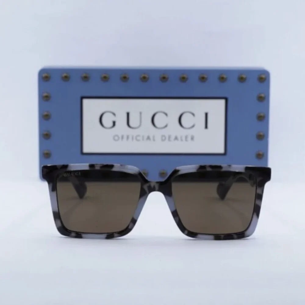 NWT Gucci GG1540S-005 Grey Square 55mm Sunglasses - Picture 2 of 8